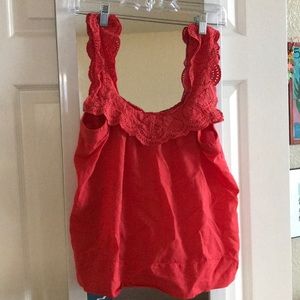 J Crew size 6, red cotton tank